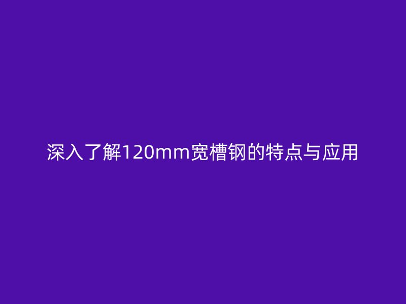 深入了解120mm寬槽鋼的特點與應用