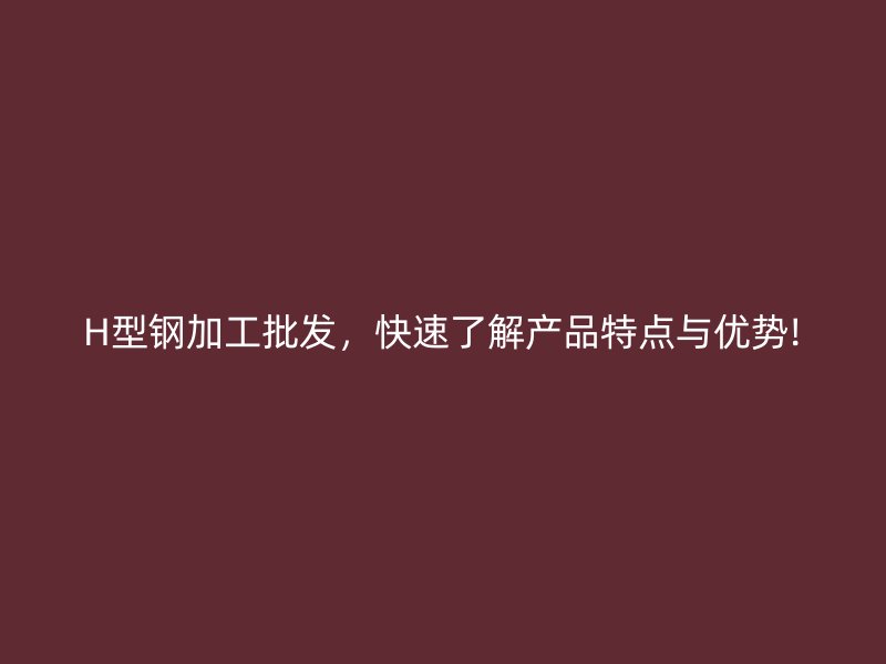 H型鋼加工批發(fā)，快速了解產品特點與優(yōu)勢!