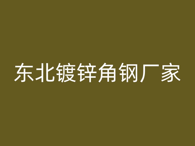 東北鍍鋅角鋼廠家