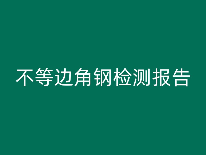 不等邊角鋼檢測報告