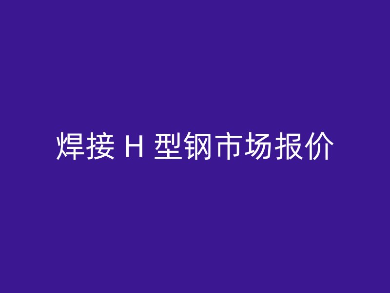 焊接 H 型鋼市場報價