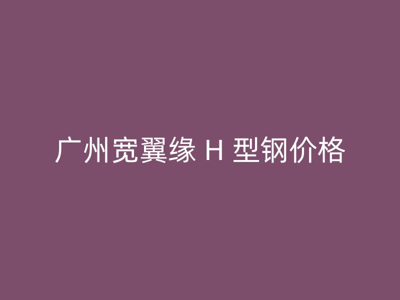 廣州寬翼緣 H 型鋼價格