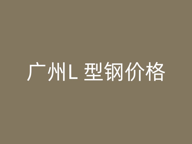 廣州L 型鋼價格