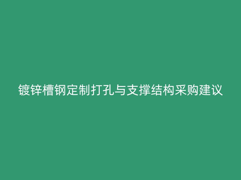 鍍鋅槽鋼定制打孔與支撐結(jié)構(gòu)采購(gòu)建議