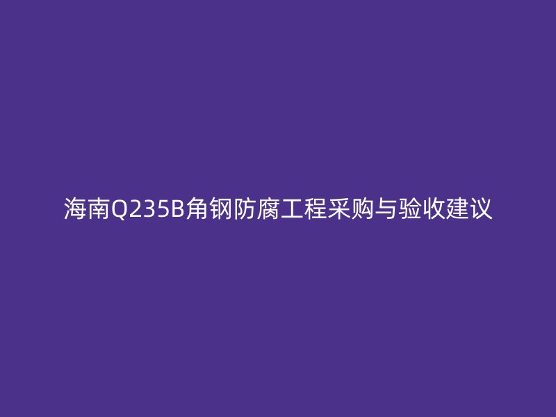 海南Q235B角鋼防腐工程采購(gòu)與驗(yàn)收建議
