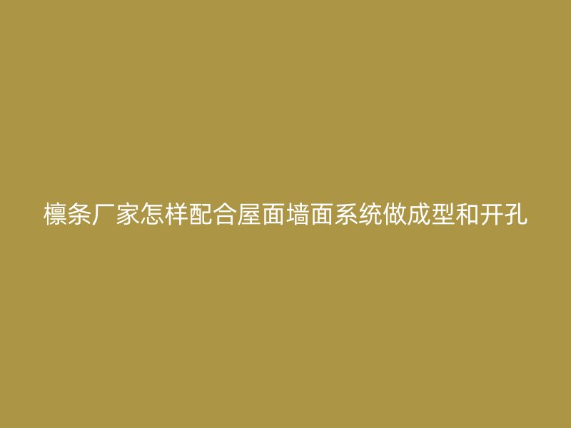 檁條廠家怎樣配合屋面墻面系統做成型和開孔