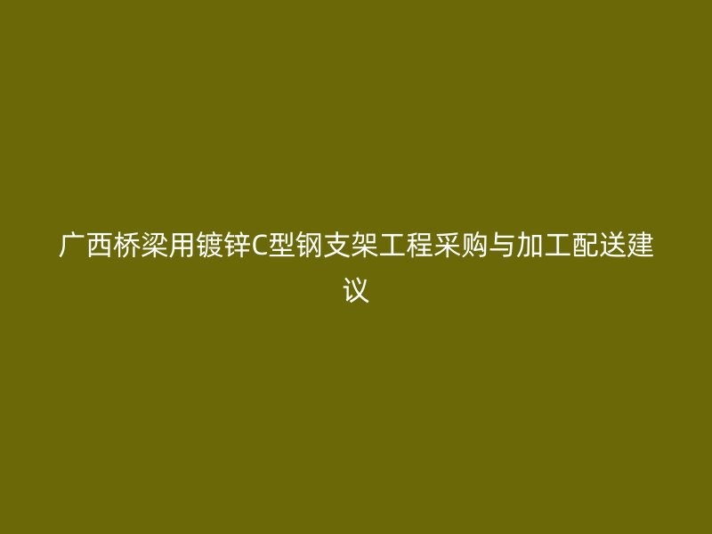 廣西橋梁用鍍鋅C型鋼支架工程采購與加工配送建議