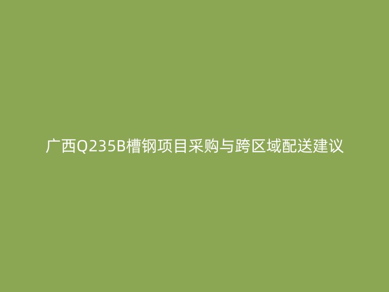 廣西Q235B槽鋼項(xiàng)目采購與跨區(qū)域配送建議