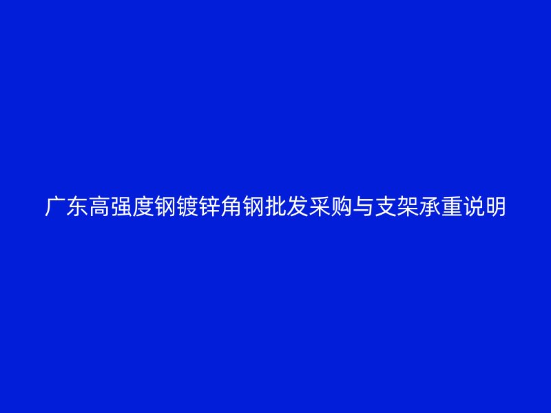 廣東高強度鋼鍍鋅角鋼批發(fā)采購與支架承重說明