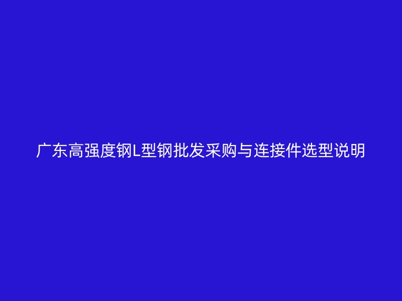 廣東高強度鋼L型鋼批發(fā)采購與連接件選型說明