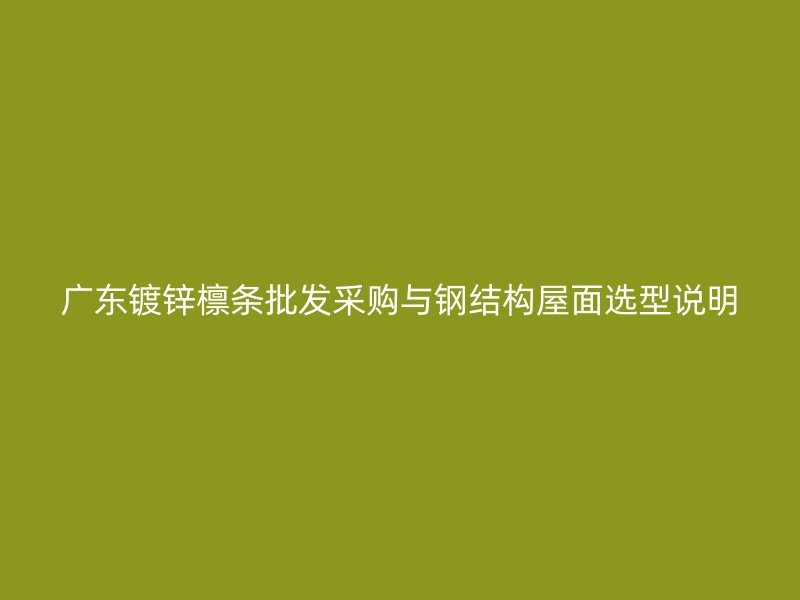 廣東鍍鋅檁條批發采購與鋼結構屋面選型說明