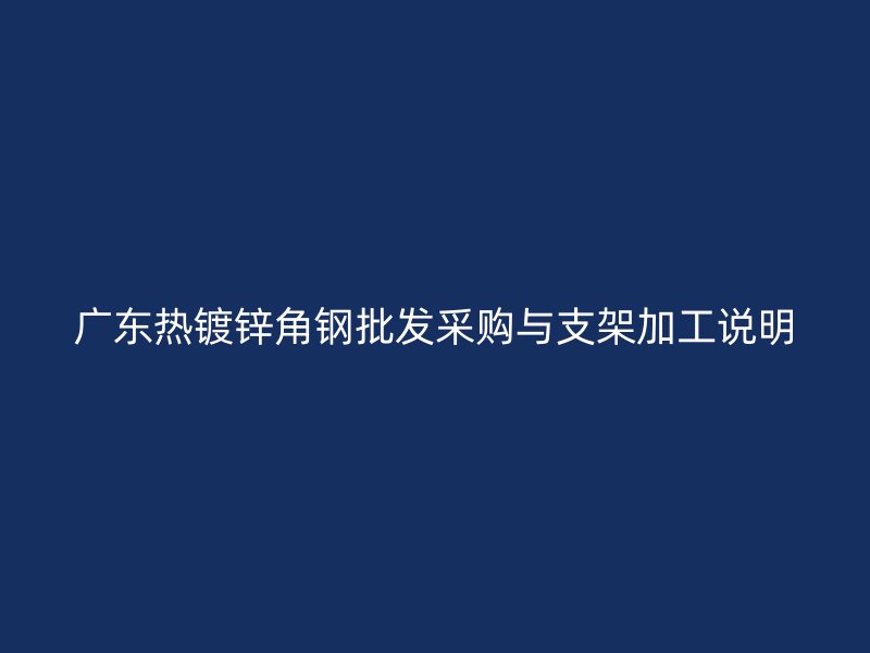 廣東熱鍍鋅角鋼批發采購與支架加工說明