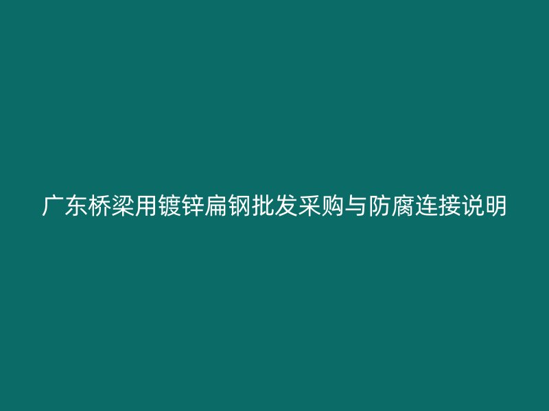廣東橋梁用鍍鋅扁鋼批發采購與防腐連接說明