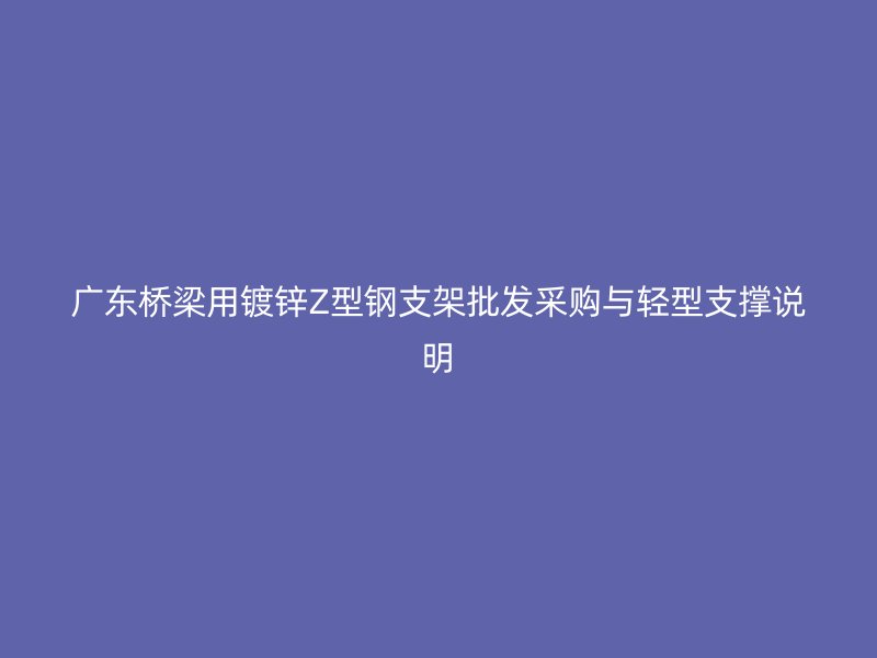 廣東橋梁用鍍鋅Z型鋼支架批發采購與輕型支撐說明