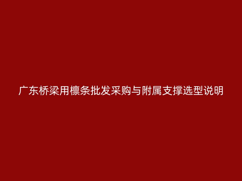 廣東橋梁用檁條批發采購與附屬支撐選型說明