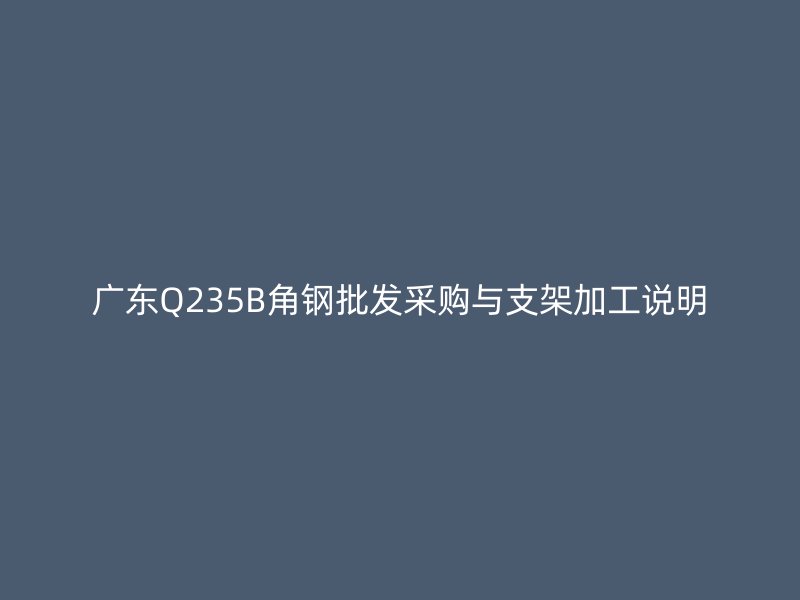 廣東Q235B角鋼批發采購與支架加工說明