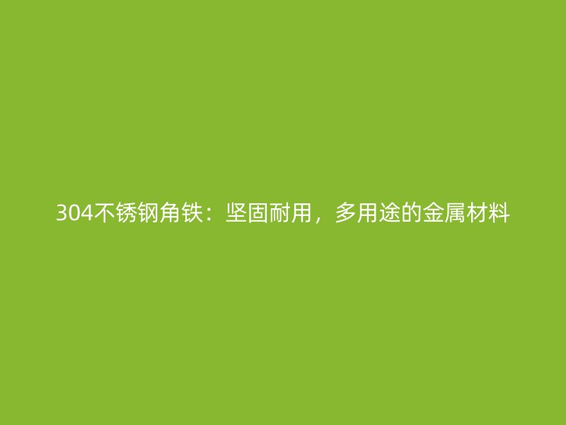 304不銹鋼角鐵：堅固耐用，多用途的金屬材料