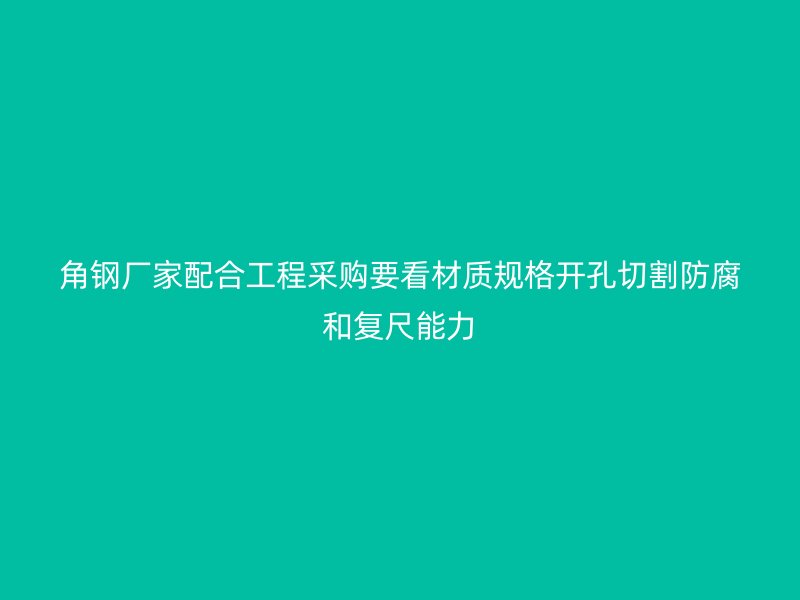 角鋼廠家配合工程采購要看材質規格開孔切割防腐和復尺能力